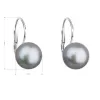 Strieborné náušnice visiace so šedou riečnou perlou 21009.3