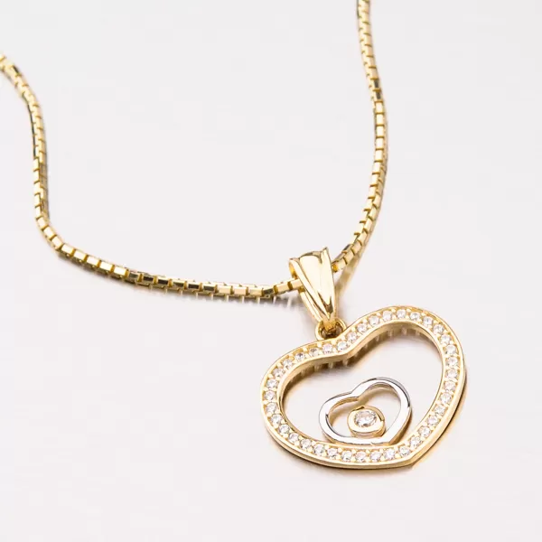Zlatý prívesok v tvare srdca 13-225