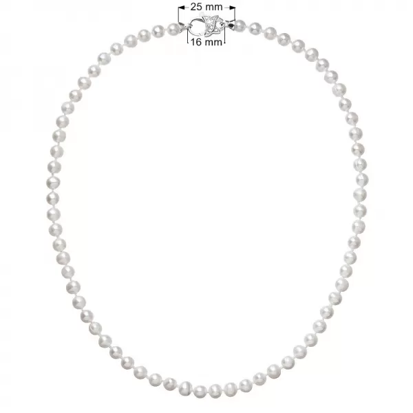 Perlový náhrdelník z pravých riečnych perál biely 22002.1