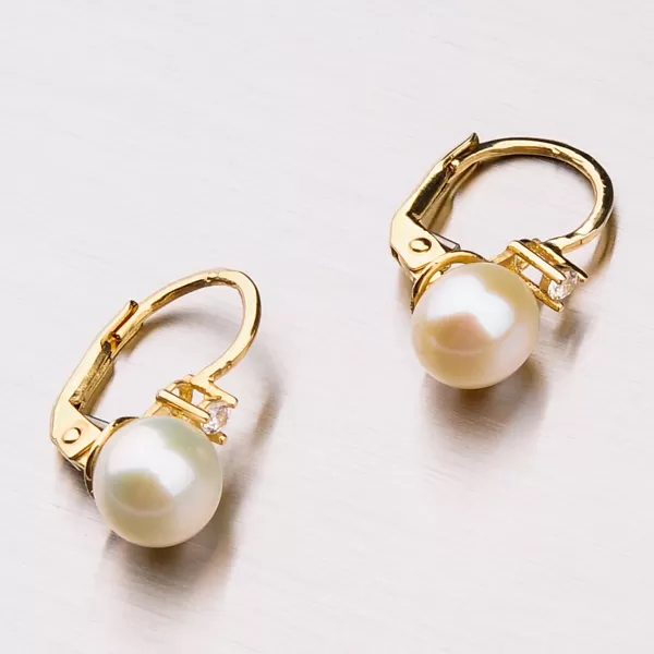 Náušnice s perlou a zirkónmi 42-31666