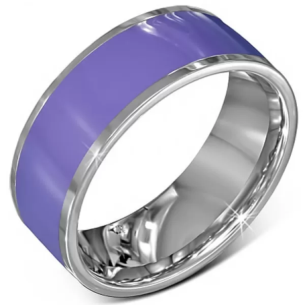 Prsteň z chirurgickej ocele v fialovej farbe GVRR302