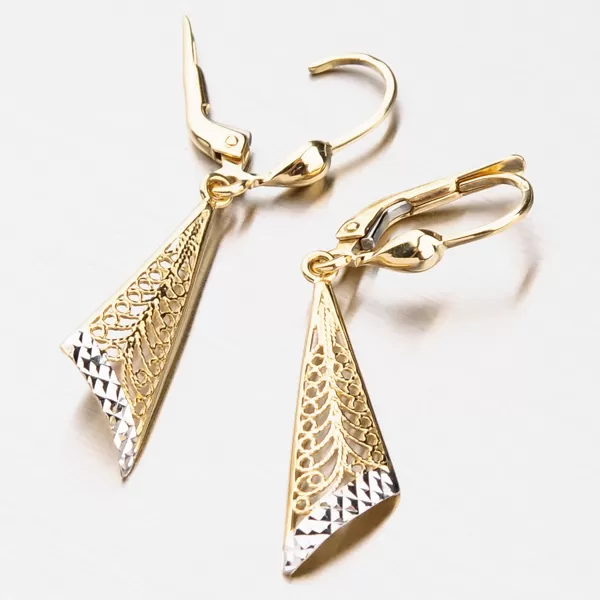 Visiace náušnice - zlato 585, 42-31249