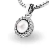 Dámsky prívesok biele zlato 585/1000 prírodný diamant 0,080 ct perla 10931-B-FW-DIA