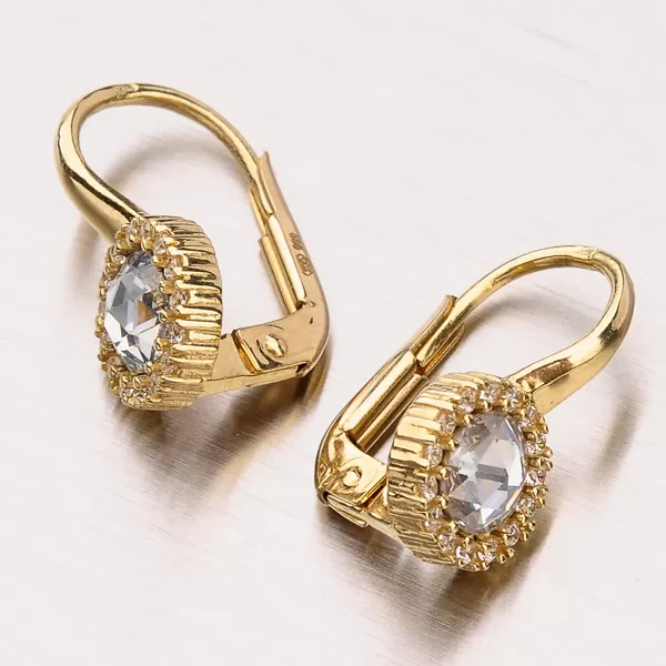 Zlaté náušnice so zirkónmi 12-404