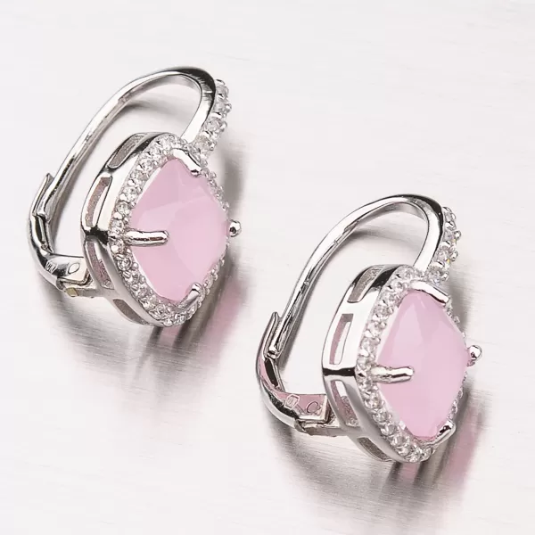 Náušnice zo syntetického ružového zlata PKL-2005