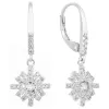 Strieborné náušnice visiace so zirkónom biela vločka 11299.1