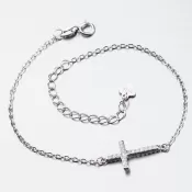 Strieborný náramok s krížikom BST-14406