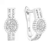Strieborné náušnice visiace so zirkónom v bielej farbe 11234.1
