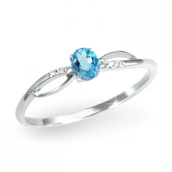 Prsteň s topazom a diamantmi GKW46582TPZ