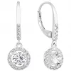 Strieborné náušnice visiace so zirkónom biele okrúhle 11300.1