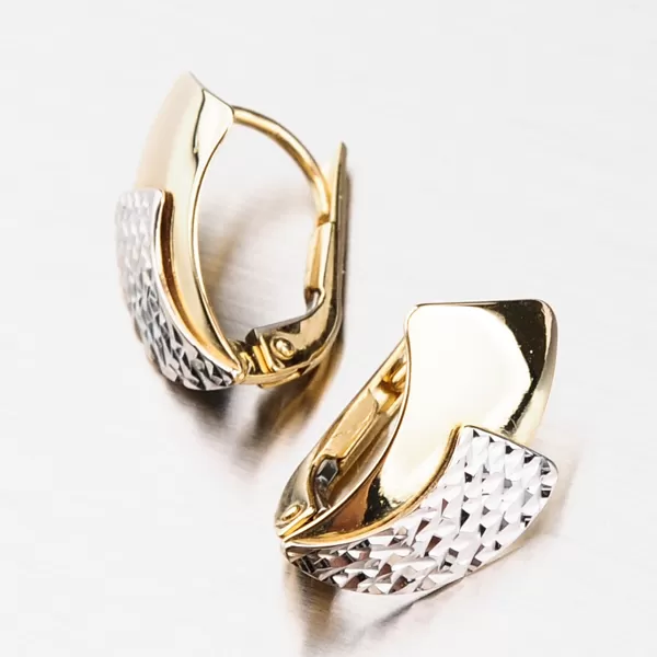 Dámske náušnice zlato 585 bicolor facetované 42-31532