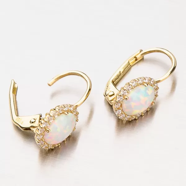 Zlaté náušnice s Opal 12-405