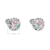 Strieborné náušnice pecka s kryštálmi Swarovski mix farieb okrúhle 31336.3 sakura