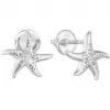 Strieborné napichovacie náušnice so zirkónovou bielou hviezdou 11292.1