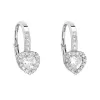 Strieborné náušnice visiace so zirkónom biele srdce 11204.1