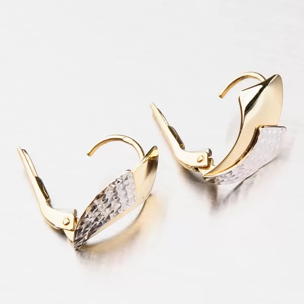 Dámske náušnice zlato 585 bicolor facetované 42-31532