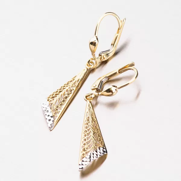 Visiace náušnice - zlato 585, 42-31249