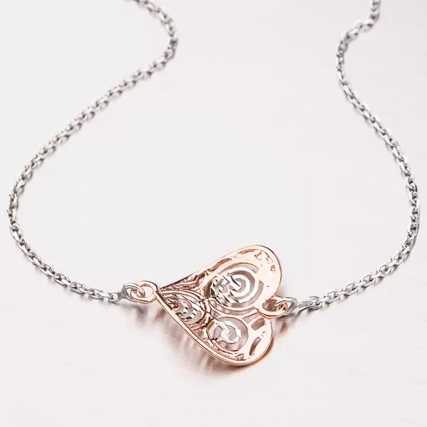 Strieborný náramok so pozláteným srdiečkom 92003043-56-SLX