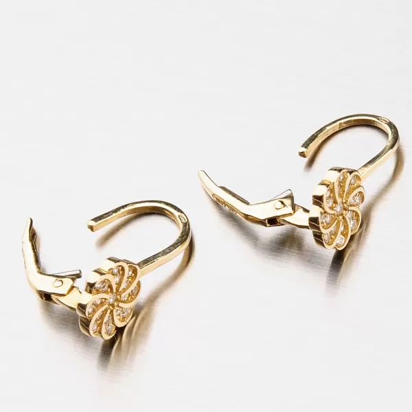 Dámske náušnice žlté zlato 585 zirkón 42-32023