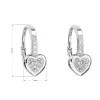 Strieborné náušnice visiace so zirkónom biele srdce 11194.1