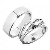 Snubné prstene z bieleho zlata SP-61078B