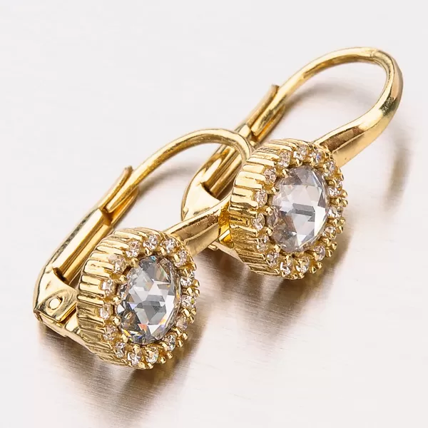 Zlaté náušnice so zirkónmi 12-404