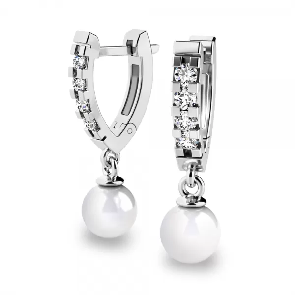 Dámske náušnice biele zlato 585/1000 prírodný diamant 0,424 ct brilianty 10900-B-FW