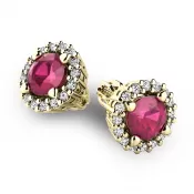 Luxusné náušnice s diamantmi 10926-ZL-DIA-RUB