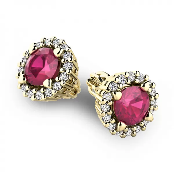 Luxusné náušnice s diamantmi 10926-ZL-DIA-RUB