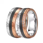 Oceľové snubné prstene s karbónom SC-88100