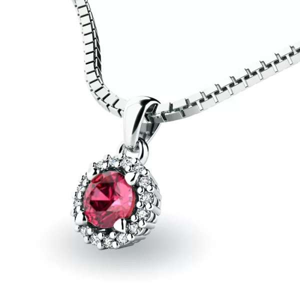 Dámsky prívesok prírodný diamant 0,50 ct G/SI s turmalínom 10927-B-TUR