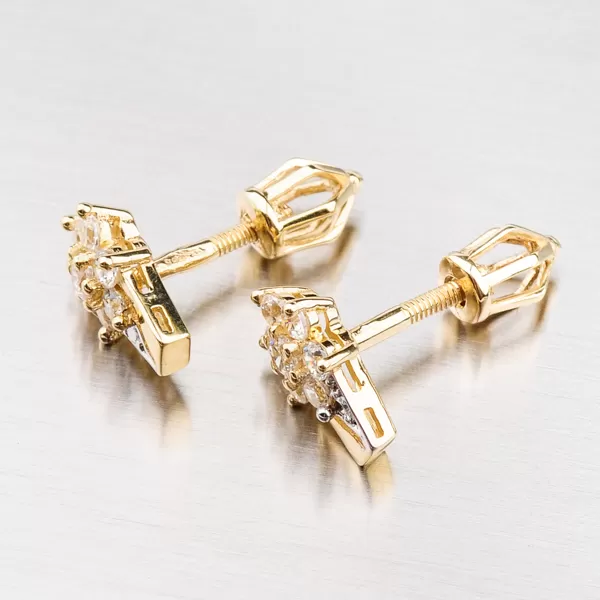 Dámske náušnice žlté zlato 585 zirkón 42-32040