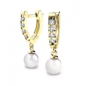 Dámske náušnice žlté zlato 585/1000 prírodný diamant 0,424 ct brilianty 10900-ZL-FW