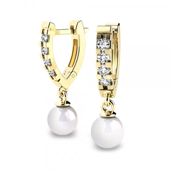 Dámske náušnice žlté zlato 585/1000 prírodný diamant 0,424 ct brilianty 10900-ZL-FW