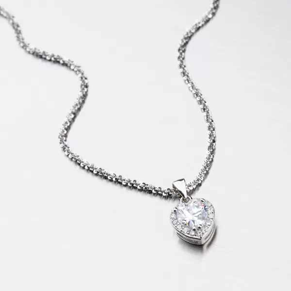 Strieborné srdce so zirkónmi HST-13266