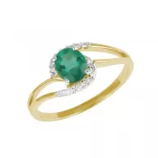 Prsteň so smaragdom a diamantmi GKW45110-ZL-SMAR