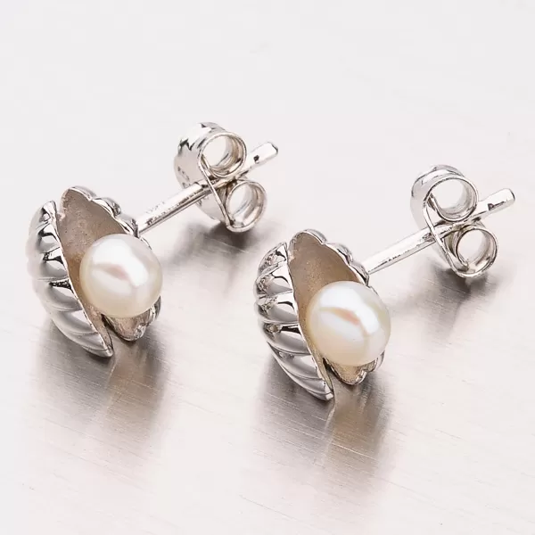 Strieborné náušnice s perlou EXX01180277