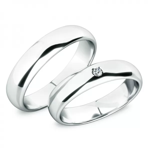 Snubné prstene z bieleho zlata so zirkónom SP-61100-03-01-B