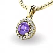 Dámsky prívesok prírodný diamant 0,50 ct G/SI s tanzanitom a tanzanitom 10927-ZL-TAN