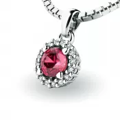 Dámsky prívesok prírodný diamant 0,50 ct G/SI s turmalínom 10927-B-TUR