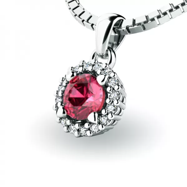 Dámsky prívesok prírodný diamant 0,50 ct G/SI s turmalínom 10927-B-TUR