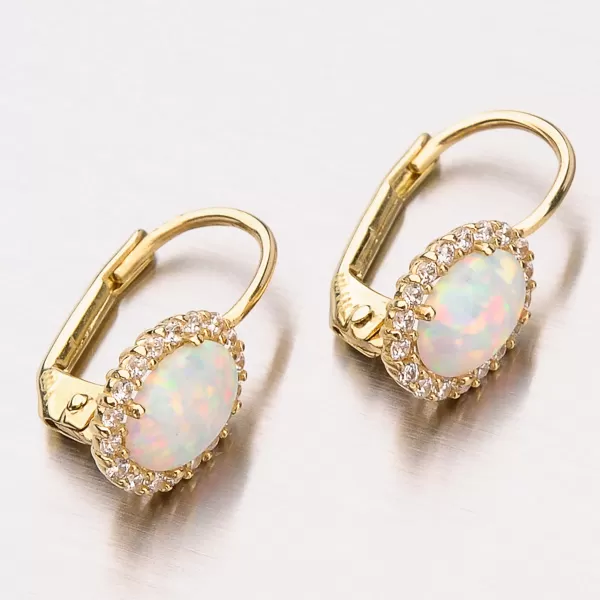 Zlaté náušnice s Opal 12-405