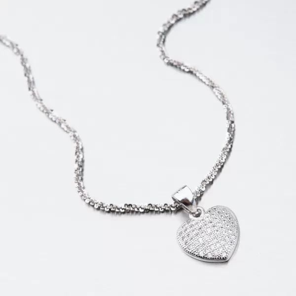 Strieborné srdce so zirkónmi HST-13407