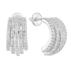 Strieborné náušnice visiace so zirkónom biely polkruh 11250.1