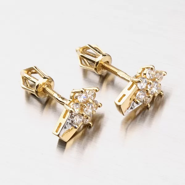 Dámske náušnice žlté zlato 585 zirkón 42-32040