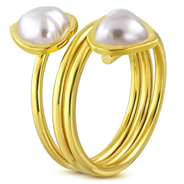 Oceľový prsteň s perlami GWRP306