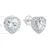 Strieborné náušnice pecka so zirkónom biele srdce 11276.1