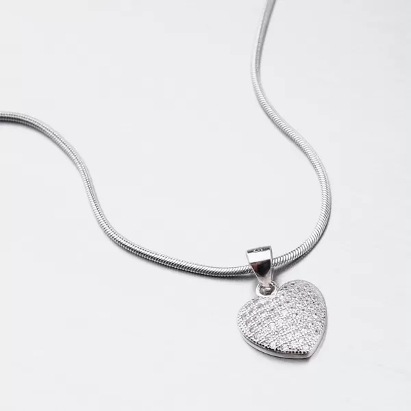 Strieborné srdce so zirkónmi HST-13407