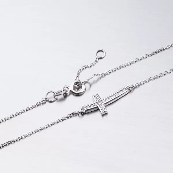 Dámsky náhrdelník biele zlato 585 zirkón 15-016