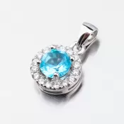 Strieborný prívesok s akvamarínom HST-13258